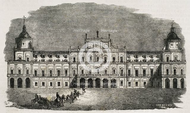 Main facade, The Royal Palace, Aranjuez, Spain, 1853. Creator: Antonio Carnicero.