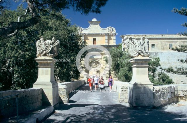 Main gate, Mdina, Malta.  Erected in 1724 by Grand Master De Vilhena.