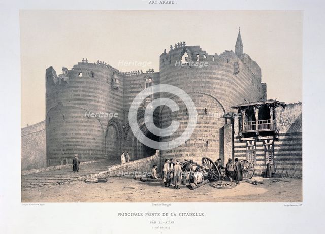 'Main Gate of the City, Bab el-Azab, Cairo', 19th century. Artist: Monthelier & Bayot