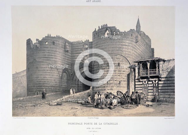 'Main Gate of the City, Bab el-Azab, Cairo', 19th century. Artist: Monthelier & Bayot
