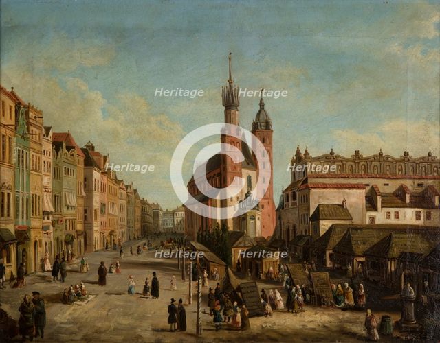 Main Market Square in Krakow with a View towards Mikolajska Street, c1858. Creator: Ludwik Krafft.