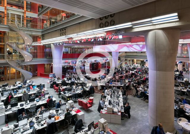 Main newsroom, New Broadcasting House, Portland Place, Marylebone, London, 2016. Creator: Chris Redgrave.
