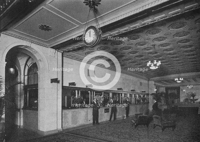 Main office adjoining the entrance lobby, Roosevelt Hotel, New York City, 1924. Artist: Unknown.