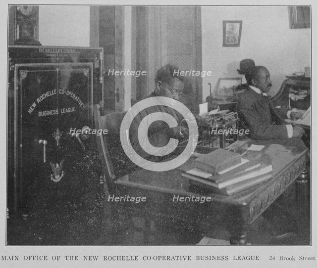 Main office of the New Rochelle Co-operative Business League; 24 Brook Street., 1908. Creator: Unknown.
