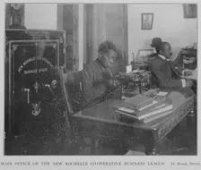 Main office of the New Rochelle Co-operative Business League; 24 Brook Street., 1908. Creator: Unknown