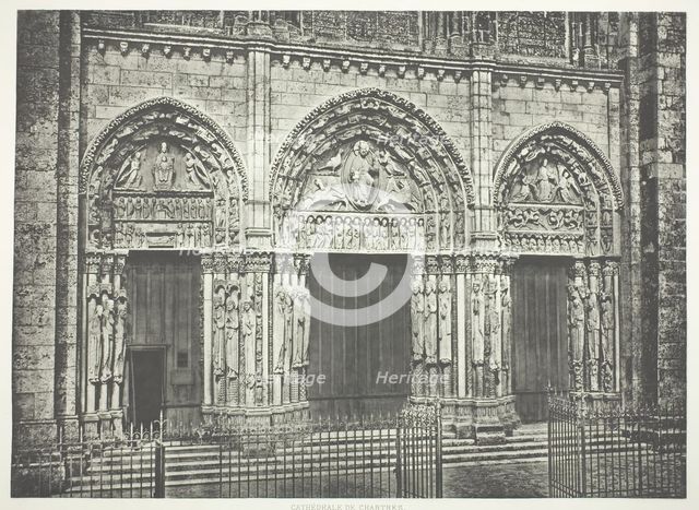 Main Portal, Chartres Cathedral, c. 1860, printed c. 1873. Creator: Edouard Baldus.