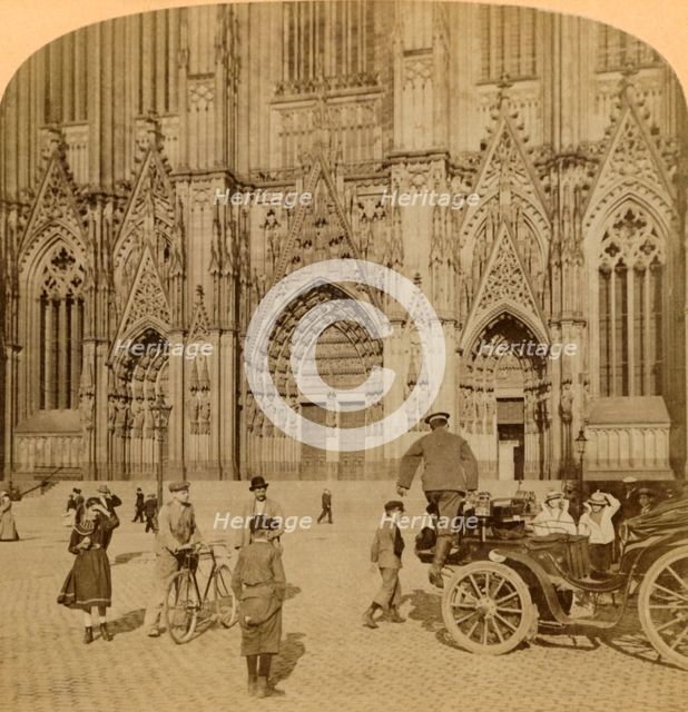 'Main portal and elaborately ornamented façade, Cathedral, Cologne, Germany', 1902. Creator: Underwood & Underwood.