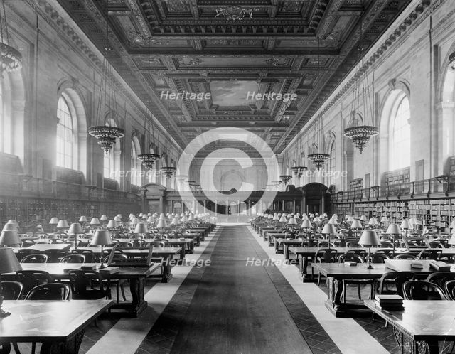 Main reading room, the New York Public Library, c.between 1910 and 1920. Creator: Unknown.