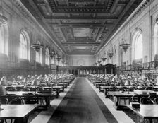 Main reading room, the New York Public Library, c.between 1910 and 1920. Creator: Unknown