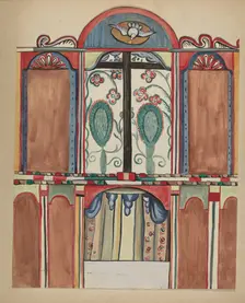 Main Reredos in Santa Cruz Church, Santa Fe County, 1935/1942. Creator: E. Boyd