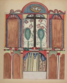 Main Reredos in Santa Cruz Church, Santa Fe County, 1935/1942. Creator: E. Boyd