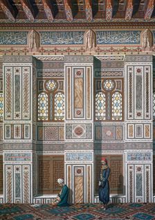 Main Room, Mosque of Ahmed el-Bordeyny 19th century. Artist: Emile Prisse D'Avennes