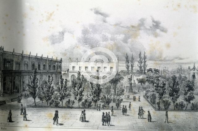 Main square of La Habana, 1840. Creator: Mialhe, Federico (1810-1881).