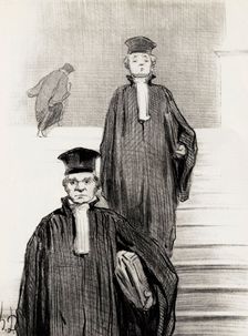 Main Stair case of the Palace of Justice, 1848. Creator: Daumier, Honoré (1808-1879)