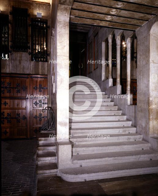 Main staircase and carriage entrance of the Güell Palace in Barcelona, ??1886-1889 by Antoni Gaud…