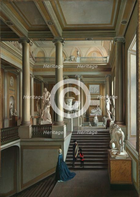 Main staircase of Fine Arts Academy in St. Petersburg', 1830. Creator: Ivanov, Ivan Alexeyevich (1779-1848).