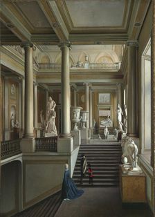 Main staircase of Fine Arts Academy in St. Petersburg 1830. Creator: Ivanov, Ivan Alexeyevich (1779-1848)