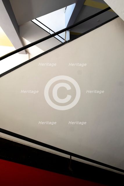 Main staircase. The Bauhaus building, Dessau, Germany, 2018.  Artist: Alan John Ainsworth.