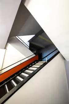 Main staircase. The Bauhaus building, Dessau, Germany, 2018. Artist: Alan John Ainsworth