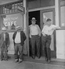 Main street, Gibson, California, 1938. Creator: Dorothea Lange