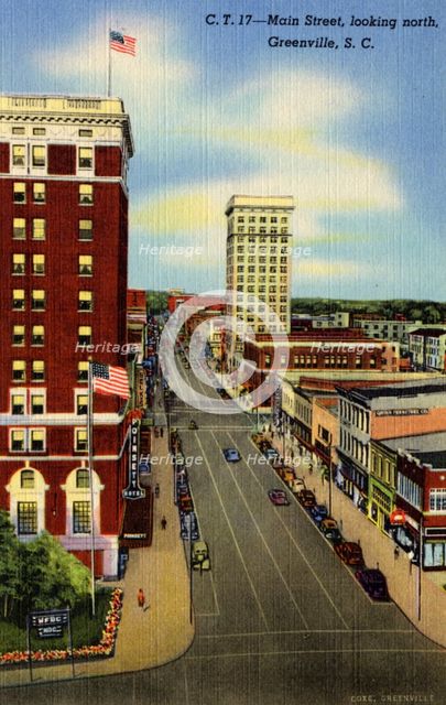 Main Street, Greenville, South Carolina, USA, 1944. Artist: Unknown