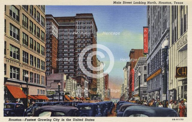 Main Street, Houston, Texas USA, 1940. Artist: Unknown
