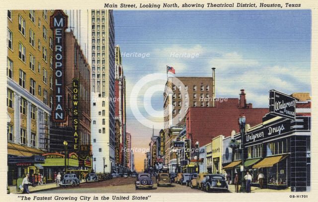 Main Street, Houston, Texas USA, 1940. Artist: Unknown