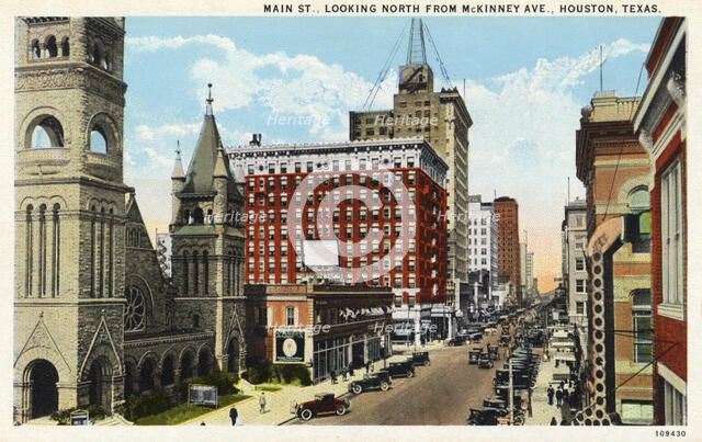 Main Street, Houston, Texas, USA, 1926. Artist: Unknown
