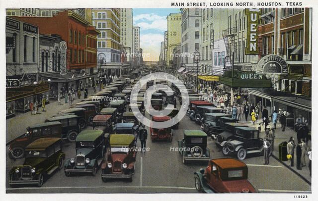 Main Street, Houston, Texas, USA, 1928. Artist: Unknown