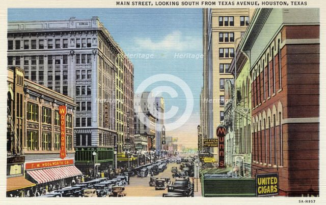 Main Street, Houston, Texas, USA, 1935. Artist: Unknown