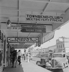 Main street..., hop growing district of Williamette Valley, Independence, Polk County, Oregon, 1939. Creator: Dorothea Lange