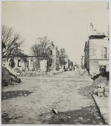 Main street of Champigny, Champigny-sur-Marne, 1871. Creator: Hippolyte Blancard