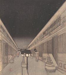 Main Street of the Yoshiwara on a Starlight Night, 1852-64., 1852-64. Creator: Utagawa Kunisada II