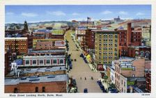 Main Street, looking north, Butte, Montana, USA, 1940