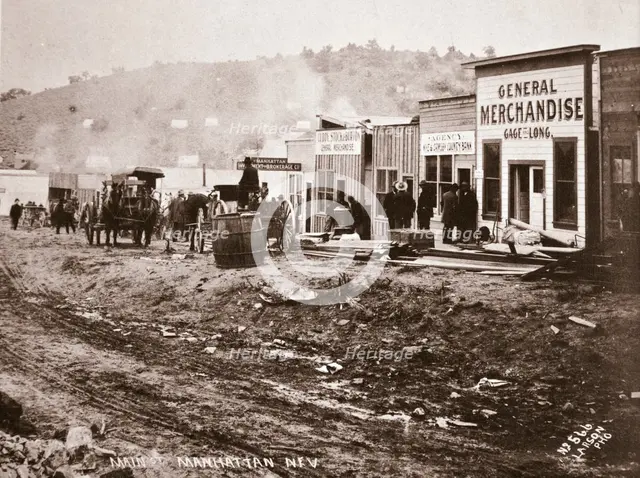 Main Street, Manhattan, Nevada, early 1900s.  Creator: Unknown.