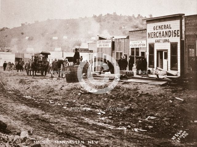 Main Street, Manhattan, Nevada, early 1900s.  Creator: Unknown.
