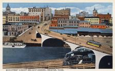 Main Street Viaduct and Ship Channel, Houston, Texas, USA, 1909
