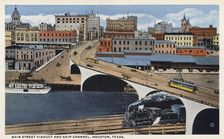 Main Street Viaduct and Ship Channel, Houston, Texas, USA, 1909
