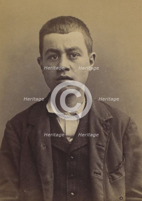 Maince. émile. 19 ans, né à Levallois-Perret (Seine). Réparateur d'objets d'arts. Anarchis..., 1894. Creator: Alphonse Bertillon.
