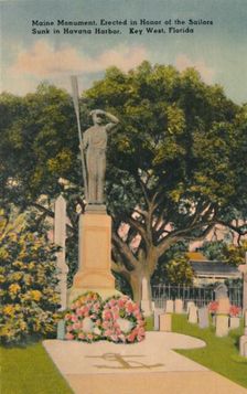 Maine monument, in Honor of Sailors Sunk in Havana Harbor. Key West, Florida c1940s. Artist: Tichnor Brothers