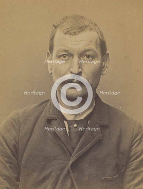 Mainfroy. Albert, Pierre. 41 ans, né le 7/4/52 à Courbevoie (Seine). Imprimeur. Anarchiste..., 1894. Creator: Alphonse Bertillon.