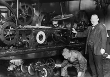 Maintenance workers with the Great Clock of Westminster, London, c1900-1919(?). Creator: Unknown