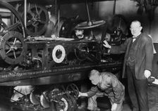 Maintenance workers with the Great Clock of Westminster, London, c1900-1919(?). Creator: Unknown