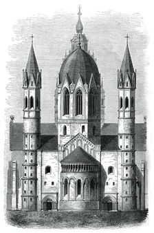 Mainz Cathedral, Rhine, Germany, 12th and 13th century, (1870)