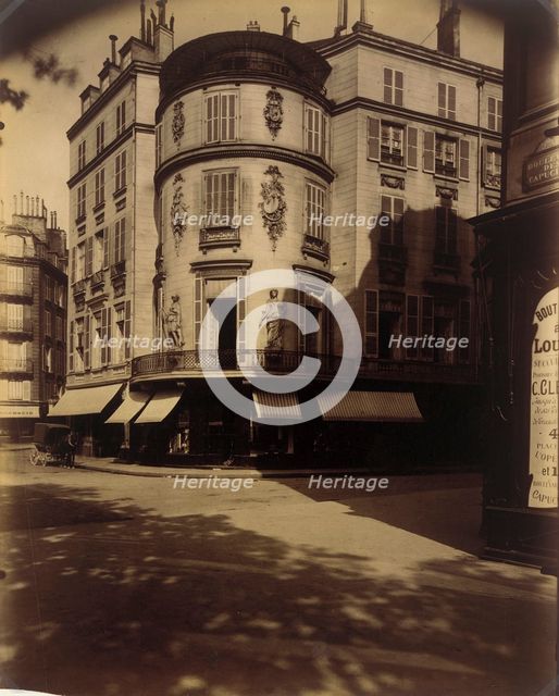 Maison coin Boulevard de la Madeleine et rue de Caumartin, disparu ou modifié, 1906. Creator: Eugene Atget.