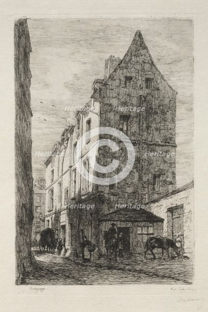 Maison dite de la Reine Blanche, Rue de Marmousets. Creator: Alfred Alexandre Delauney (French, 1830-1894).
