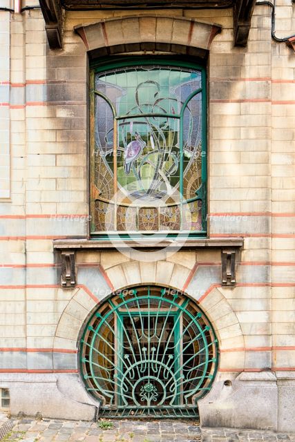 Maison Jaspar, 32-34 Rue Andre Van Hasselt, Brussels, Belgium, (1900), c2014-2017. Artist: Alan John Ainsworth.