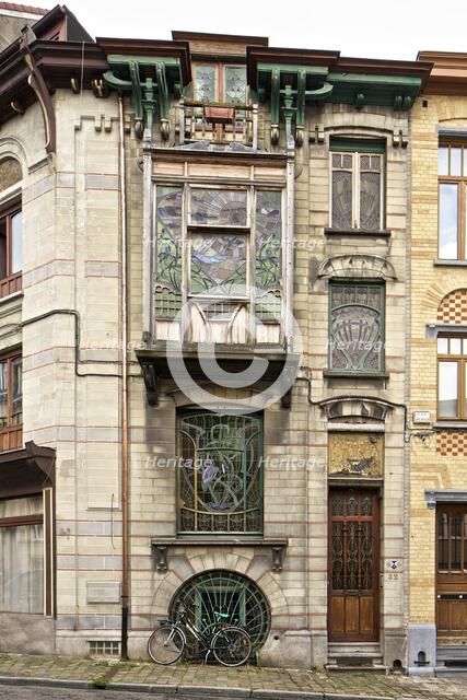 Maison Jaspar, 32-34 Rue Andre Van Hasselt, Brussels, Belgium, (1900), c2014-2017. Artist: Alan John Ainsworth.