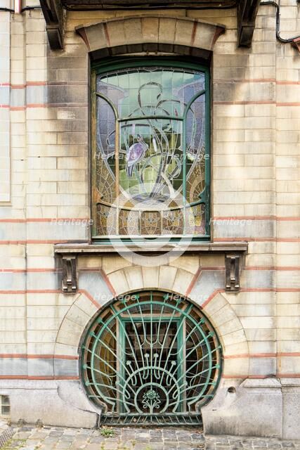 Maison Jaspar, 32-34 Rue Andre Van Hasselt, Brussels, Belgium, (1900), c2014-2017. Artist: Alan John Ainsworth.