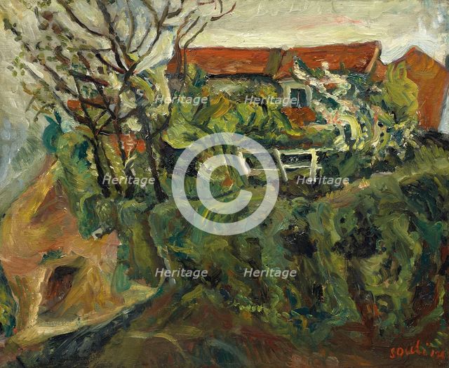 Maisons dans un paysage, ca 1918-1919. Creator: Soutine, Chaim (1893-1943).
